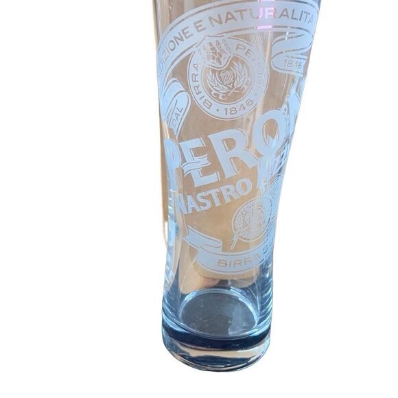Pre Owned Peroni Nastro Azzurro Birra Superiore Etched Beer Glass Pilsner Style - Picture 4 of 13